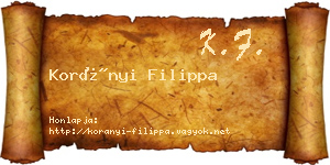 Korányi Filippa névjegykártya